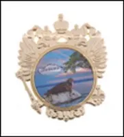 ГС Магнит Герб РФ пейзаж Байкал (пластик) (7,5х9) (454878)