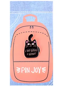 Значок Pin Joy Котик I do what I want (металл) (12-08599-936)