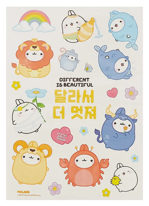 Набор для творчества. Molang. Милые наклейки и татушки 3012038 — 5