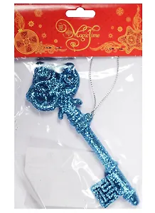 Новогоднее украшение "Ключик", голубой, 14.5 см