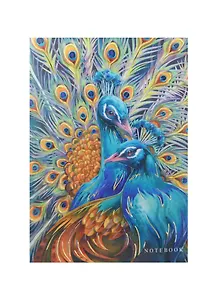 Книга для записей А5 112л кл. "Дивный мир/Золотые павлины" 7БЦ, мат.ламинация "мокрый шелк", выб.лак, тисн.фольгой, Listoff