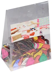 Пайетки в пластиковой упаковке с наклейкой, сердечки яркий микс (11-24140-J2)