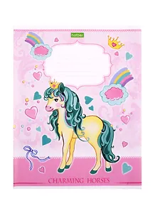 Тетрадь в клетку Hatber, "Лошадки", 12 листов, в ассортименте