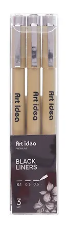 Набор линеров 3 штуки 0,1/0,3/0,5 мм, Art idea 3050643