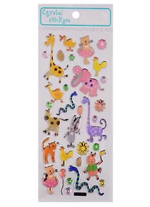 Наклейки эпоксидные Зверюшки микс JYG1087-JYG1021