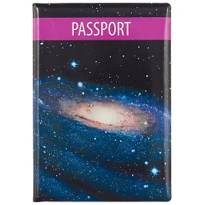 Обложка для паспорта Космос Туманность на черном фоне (ПВХ бокс)