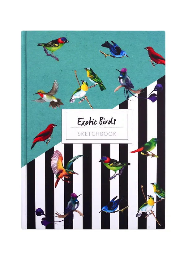 Скетчбук А5 80л "Exotic birds" белый офсет, 7БЦ 254318 — 1