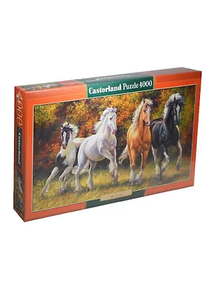 Пазлы 4000 C-400119 Лошади (138х68см) (коробка) (Castorland) 2431334