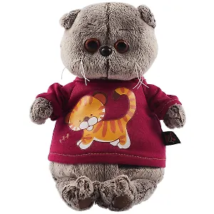Мягкая игрушка Басик в футболке с принтом Тигренок (19 см) (Ks19-143)