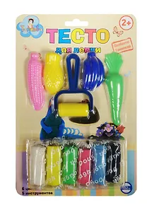 Тесто для лепки Овощи (2055) (6 цветов) (5 инструментов) (102гр) (2+) (упаковка)