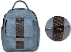 Рюкзак Феникс+ "Серо-голубой" без наполнения, 35*26*12см, 1отд. Искус.кожа, клапан с застёжкой "замок" 46663