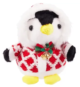 Мягкая игрушка Пингвин в НГ свитере с капюшоном (22см) (14-1540-202505-T46)