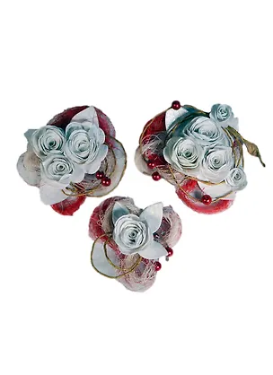 Декор Белые Розы из бумаг ручного отлива (00008563) (3шт.) (14х14см) (упаковка) 2393304