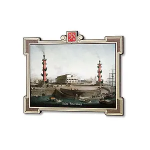 Магнит вырубной "Вид Стрелки Васильевского острова"