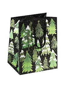 Пакет подарочный бумажный А5 18*23*10 "Ели", Новый год, мат. ламинат, Хансибэг