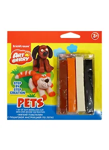Пластилин Erich Krause,  ArtBerry, 4цв Pets мягкий пластилин с пошаговой инструкцией по лепке 38537""