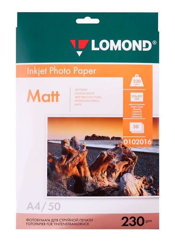 Фотобумага матовая двусторонняя Lomond, А4, 230 г/м2, 50 листов 250431 — 1