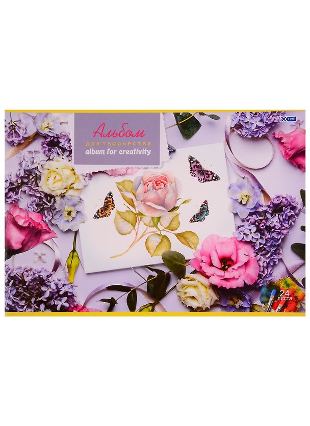 Альбом для рисования «Floral creativ» BG А4, 24 листа, скрепка, в ассортименте 250784 — 1