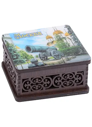ГС Шкатулка малая резная с заливкой смола Москва вид 10 (хдф) (95 x 65 x 52 мм) 2906775