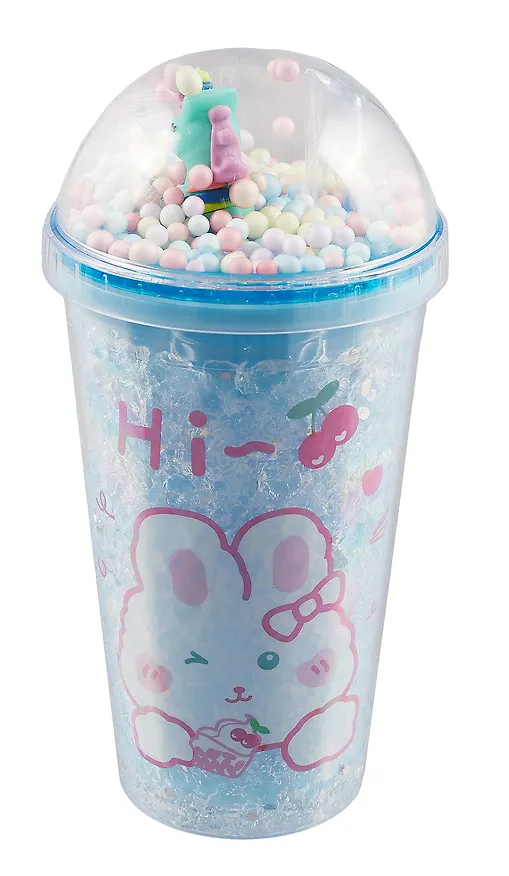 Стакан с крышкой Зайка Kawaii (пластик) (450мл) (12-16064-TER17) 3020053 — 2