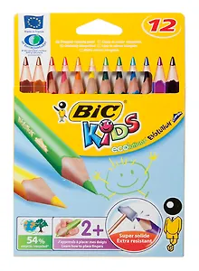 Карандаши цветные Bic, ECOlution Evolution Triangle, пластиковые 12 цветов