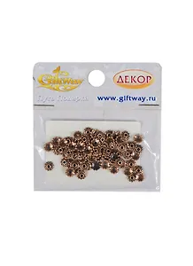 Фурнитура металл шапочки Витые цветочки медь (00009838) (60шт) (6мм) (10гр/уп)