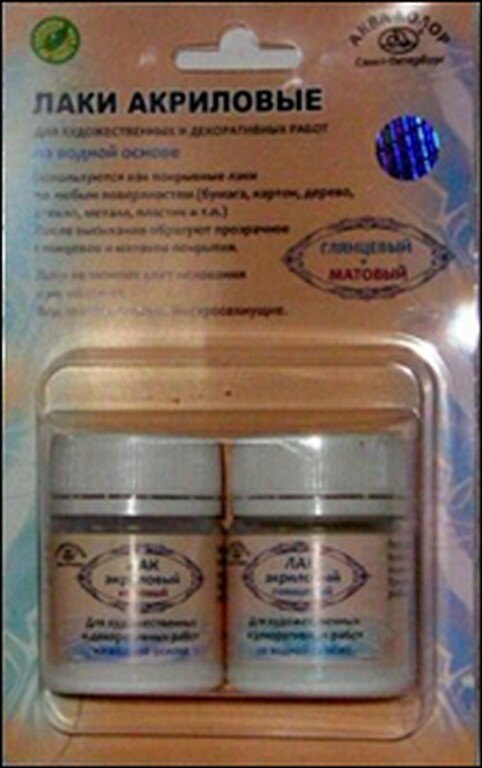 Лак акриловый, 2 штуки, Аква-Колор 2315497 — 1