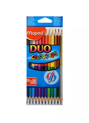 Карандаши цветные Maped, ColorPeps, двухсторонние 24 цвета 12 штук — 235168 — 1