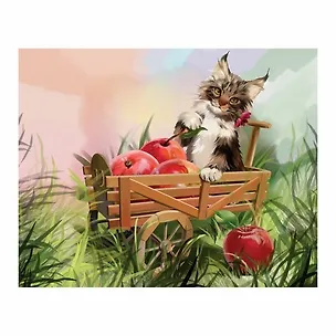 Холст на картоне с контуром BRAUBERG ART CLASSIC Кот, 30х40см, грунтованный, хлопок, 191549 2789641