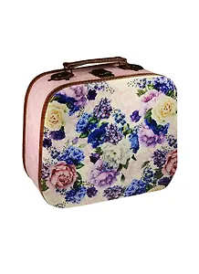 Шкатулка-саквояж дерево Лиловые букеты (28,5х25х10,5) (42735)