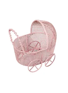 Набор для творчества Декоративные элементы из металла Коляска розовая/белая  7*8см в ассортименте