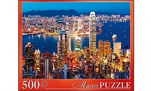 Пазл Masterpuzzle 500 эл.50*34,5см. Ночной Гонконг ГИМП500-6159