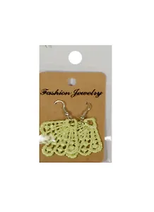 Серьги с кружевом 2см на подложке (11000104) (салатовый) (упаковка)