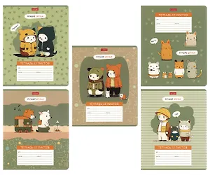 Тетрадь в клетку Hatber, "Лучшие друзья", 12 листов, в ассортименте