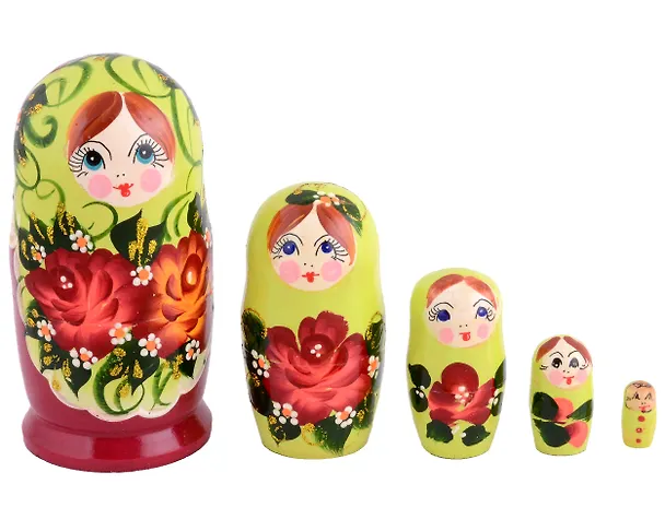 Матрешка 5 в 1 малая (Цветы, Эскиз 63, Розы) 2925931 — 3