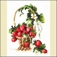 55-11 Клубника в корзиночке (набор д/вышивания) (15х18)
