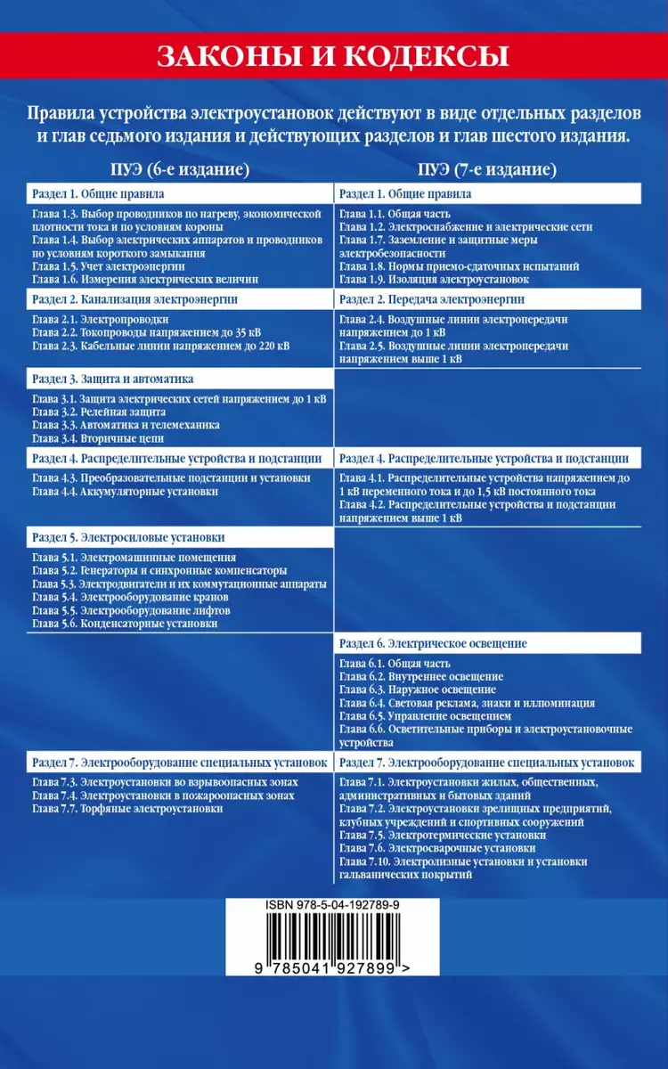 Правила устройства электроустановок. Все действующие разделы по состоянию  на 2024 год - купить книгу с доставкой в интернет-магазине «Читай-город».  ISBN: 978-5-04-192789-9