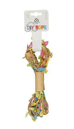 Тесьма джут с листочками, 2 метра, моток с подвесом (разноцветная) 2987919