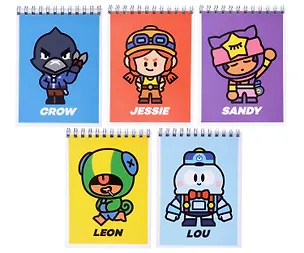 Блокнот А6 40 листов, нелинованный, "Lou, Crow, Sandy, Jessie, Leon" спираль, в ассортименте 3046782