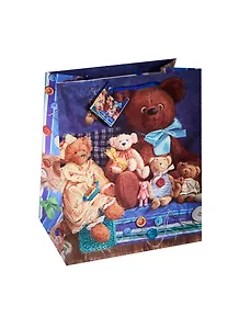 Пакет подарочный бумажный А4 "Медвежата" 26*32*13см, ламинат, Феникс-Презент