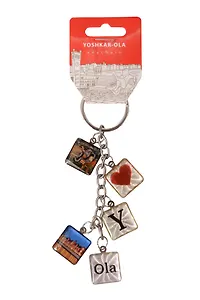 Брелок гроздь квадраты 5 Йошкар-Ола (металл) (176-5-118-1-FK)