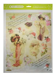 Рисовая бумага для декупажа Craft Premier Дикая роза (CPD0546) (А3) (25г/м) (упаковка)