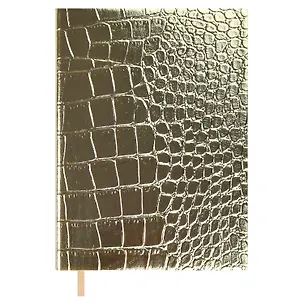 Ежедневник недат. А6+ 160л 126х174 "Кроко металлик" золотой, иск.кожа, мягкий переплет, блинт.тиснение, офсет, ляссе 2995329