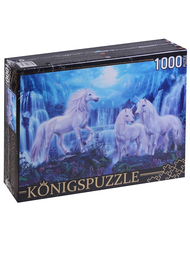 Пазл Königspuzzle 1000 эл.68,5*48,5см. Единороги и водопады МГК1000-6527 2640681 — 1