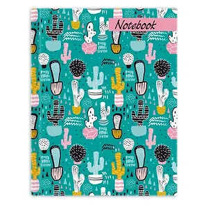 Записная книжка, Феникс+, А6 117*151мм, 96стр. ЦВЕТНЫЕ КАКТУСЫ 7БЦ, голографическая пленка 48111