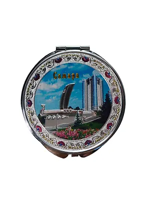 Зеркало металлическая фольга орнамент пл. D7 "Самара Ладья" цв. серебро (317CHE-55K7) 2364799