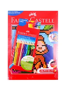 Карандаши цветные Faber-Castell, Grip, 12 цветов с раскраской