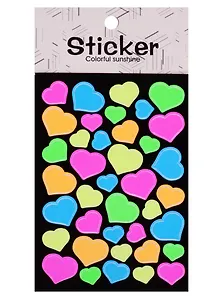 Стикеры бумажные светящиеся 2 листа Сердца