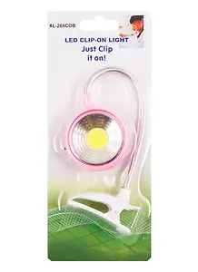 Мини-лампа LED с зажимом цветная (блистер)