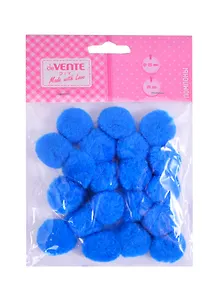 Набор помпонов для творчества deVENTE (голубой) (20 шт.) (25 мм.) (3+) (8000022) (deVente) (упаковка)